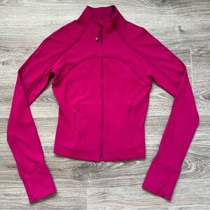 Lululemon Cropped Define Jacket Size 4 Ribbed Nulu Full Zip Pockets Wild Berry